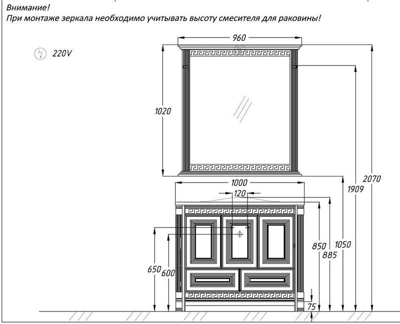 Мебель корлеоне для ванной